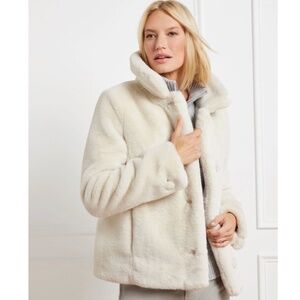 NWT Talbots Faux Fur Coat Oyster Size XL - Luxurious!